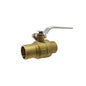 2-Piece Ball Valve, 3/4 in, C, Full Port, Plated Brass Ball, Brass