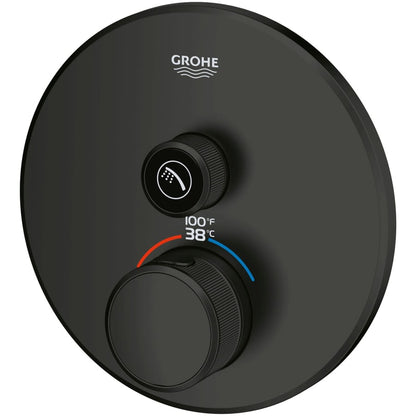 Grohtherm Single Function Thermostatic Valve Trim Only with Double Knob Handles and Volume Control - Less Rough In