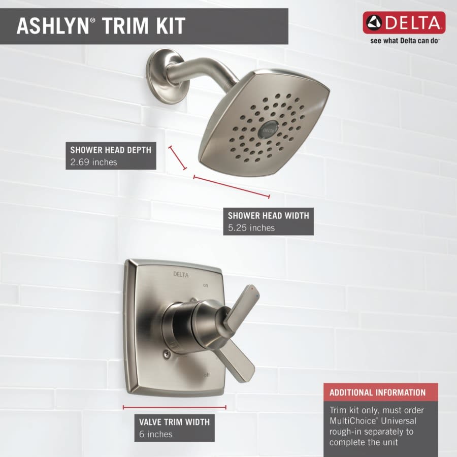 Ashlyn Monitor 17 Series Dual Function Pressure Balanced Shower Only with Integrated Volume Control - Less Rough-In Valve