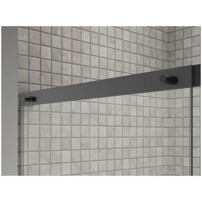 Elate 70-1/2" High x 53-5/8" Wide Sliding Framed Shower Door with Clear Decorative Grid Glass