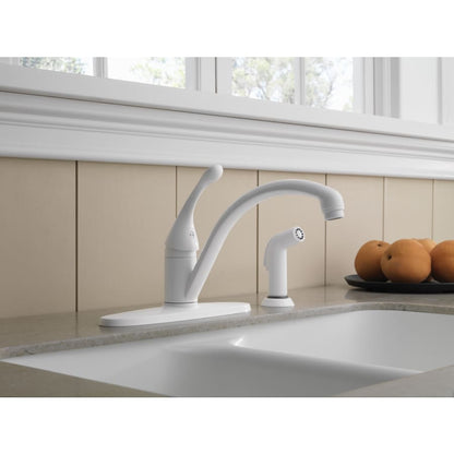 Collins Kitchen Faucet with Side Spray and Optional Base Plate - Includes Lifetime Warranty