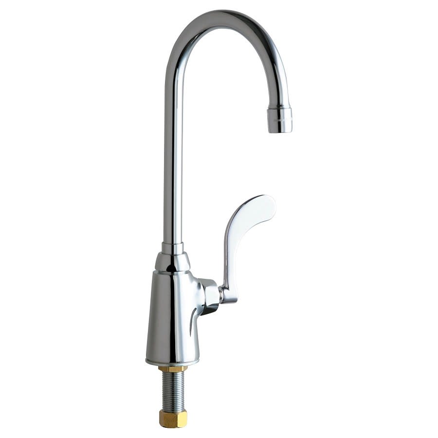 Bar Faucet, Deck Mount, ADA, 1 Blade Handle, 1-Hole, Polished Chrome