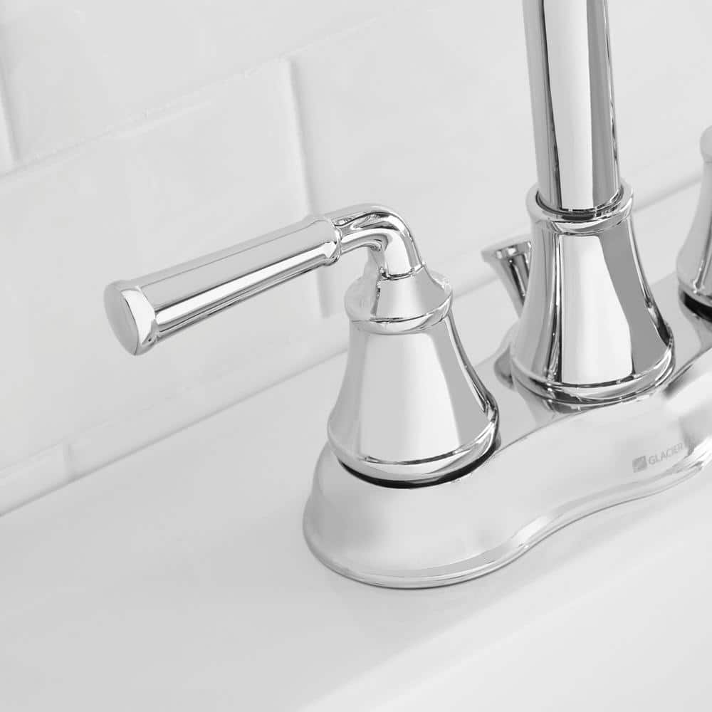 Dunston 4 in. Centerset Double Handle High-Arc Bathroom Faucet in Chrome