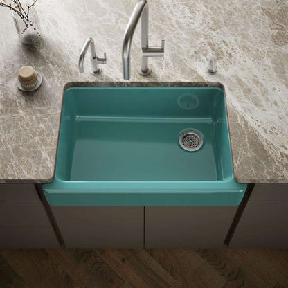Whitehaven 32-1/2" Self-Trimming Farmhouse Single Basin Enameled Cast Iron Kitchen Sink