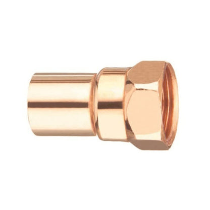 Female Adapter, 1/2 x 1/4 in, Fitting x FNPT, Wrot Copper