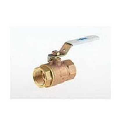 2-Piece Ball Valve, 1-1/2 in, FNPT, Full Port, Plated Brass Ball, Bronze