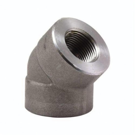 45 deg Elbow, 3/4 in, FNPT, SCH 80/XH, Forged Steel, 3000 lb