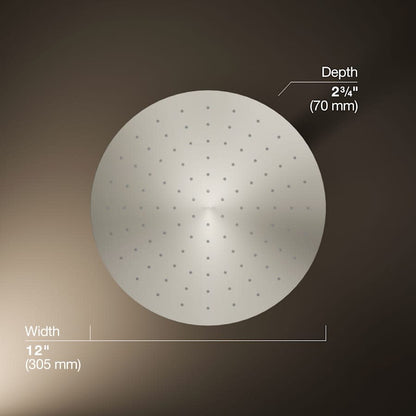 Contemporary Round 12" Single Function 2.5 GPM Rainhead with MasterClean Sprayface and Katalyst Air-Induction Technology