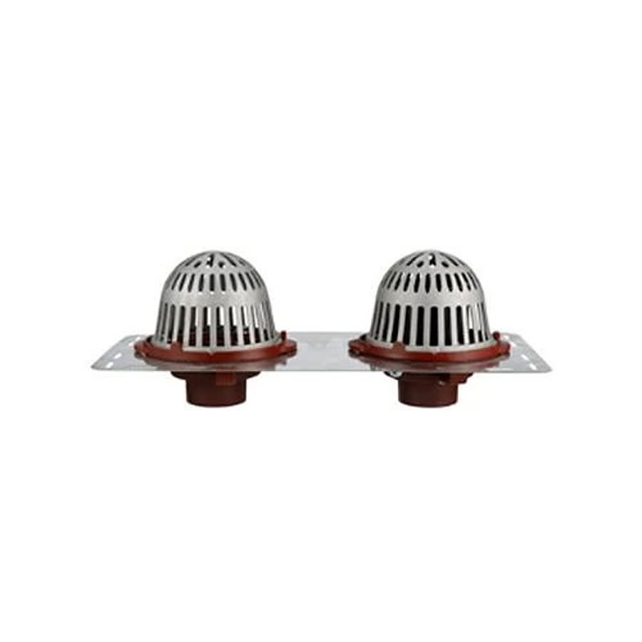 R150 Roof & Overflow Assembly, 9 in Dia, 3 in Outlet, No Hub, Metal Dome