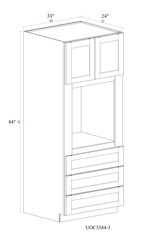 Oven Pantry Cabinet- 33"W x 84"H x 24"D - 2D, 3DRW