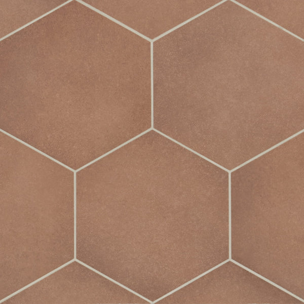 Makoto 10" x 11.5" Hexagon Matte Porcelain Tile in Umi Terracotta