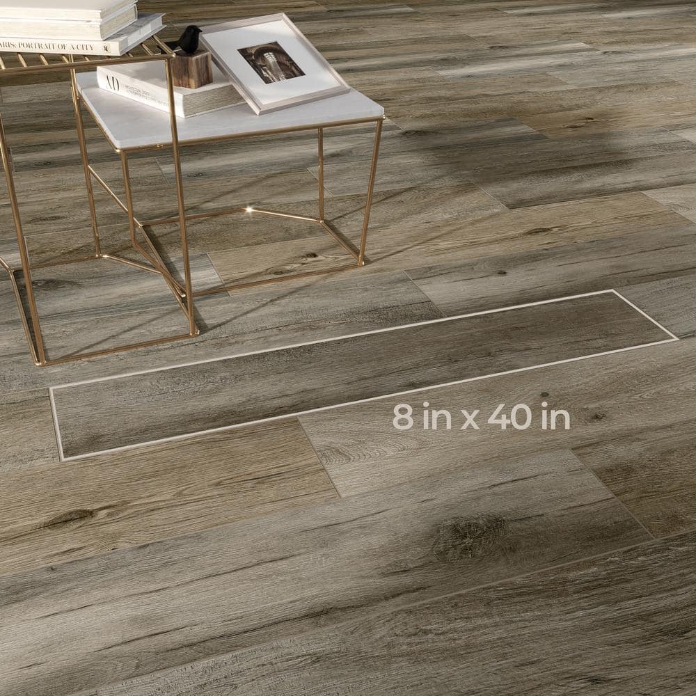 Selva Ash 8 in. x 40 in. Wood Look Porcelain Floor and Wall Tile (12.92 sq. ft./Case)
