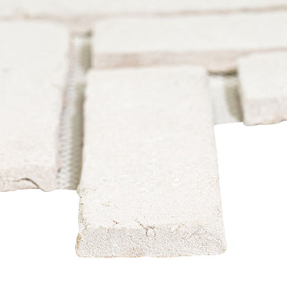 Alpine White Clay Brick Herringbone 2..5