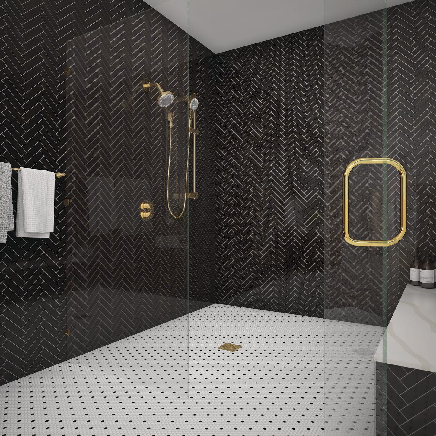 Color Story Mosaics White / Black / Matte Hexagon 1.5X1.5 Matte