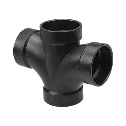 DWV Double Sanitary Tee, 3 x 1-1/2 in, Hub, ABS
