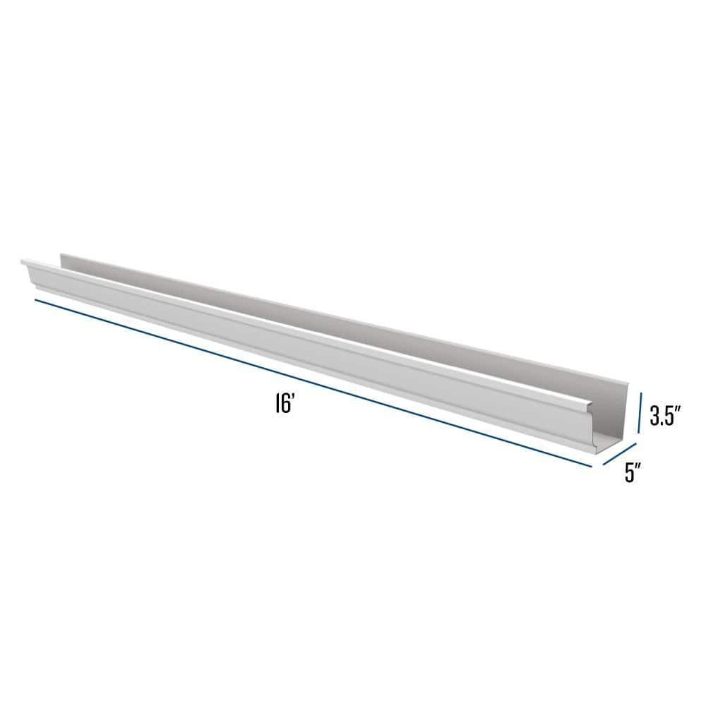 5 in. x 16 ft. White Aluminum K-Style Gutter