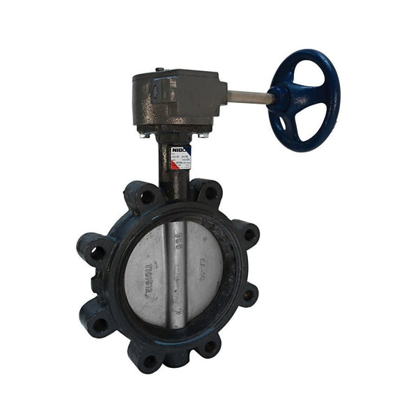 Lug Style Butterfly Valve, Gear Operator, 8 in, Flange, Ductile Iron