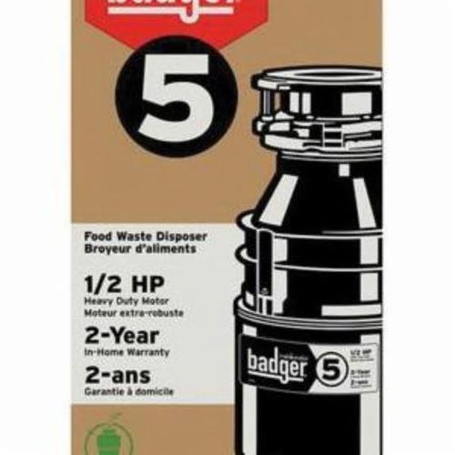 Badger® 5 Corded Garbage Disposal, 1/2 hp, 120 VAC, 1 ph