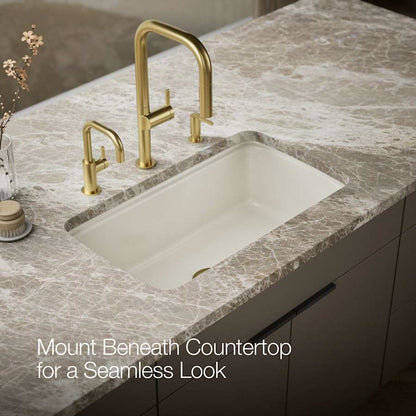 Cape Dory 33" Single Basin Under-Mount Enameled Cast-Iron Kitchen Sink