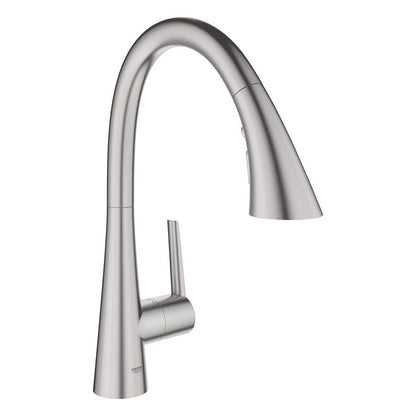 Zedra Kitchen Faucet, Deck Mount, ADA, 1 Lever Handle, 1-Hole, SuperSteel