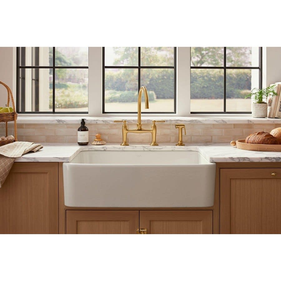 Edalyn™ by Studio McGee Kitchen Faucet, Deck Mount, ADA, 2 Lever Handle, 2-Hole, Vibrant Stainless