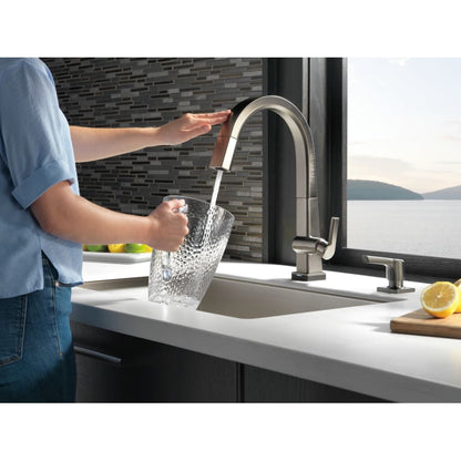 Pivotal 1.8 GPM Single Hole Pull Down Kitchen Faucet with On/Off Touch Activation, Magnetic Docking Spray Head - Includes Lifetime Warranty (5 Year on Electronic Parts)