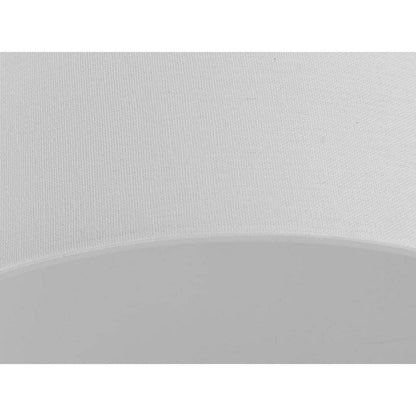 Inspire Collection 13 in. Transitional Brushed Nickel LED Bedroom Drum Shade Ceiling Light with White Linen Shade