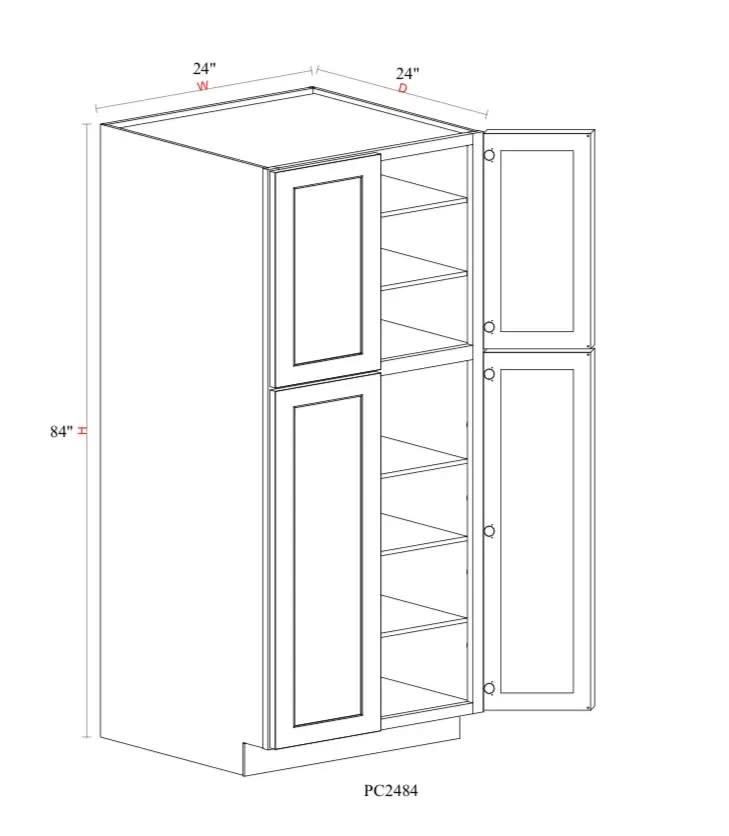 Pantry Cabinet - 24"W x 84"H x 24"D - 4D