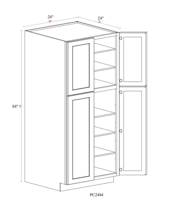 Pantry Cabinet - 24"W x 84"H x 24"D - 4D