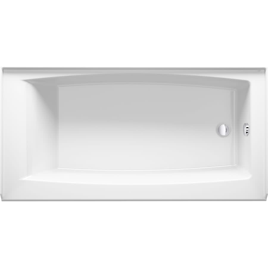 Entity 60" Three Wall Alcove Acrylic Soaking Tub with Right Drain