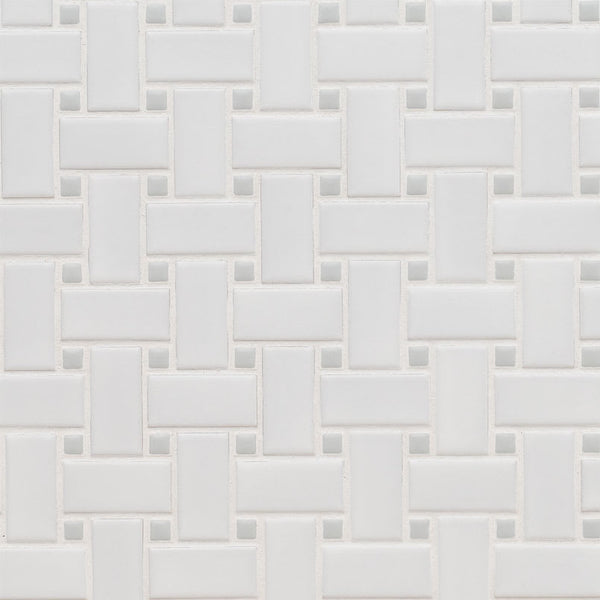 White and Gray Matte Basketweave 6mm