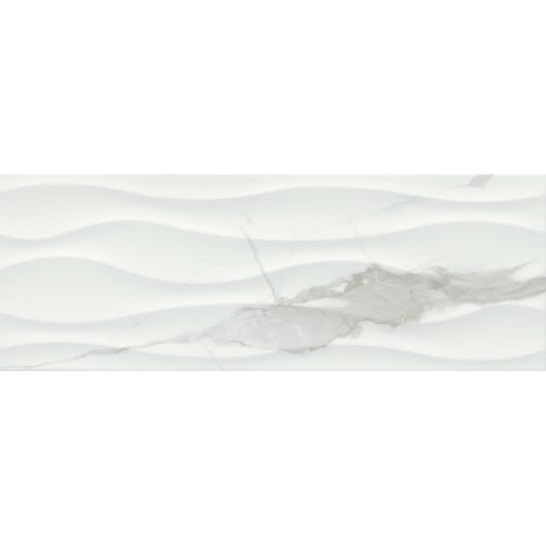 SCULPTURE WAVE WHITE GL 13X36