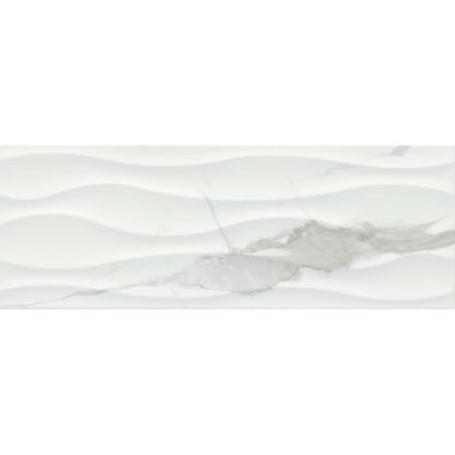 SCULPTURE WAVE WHITE GL 13X36