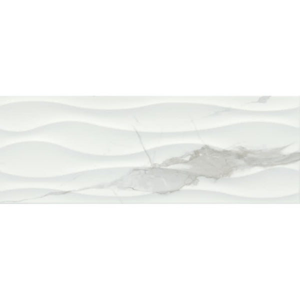 SCULPTURE WAVE WHITE GL 13X36