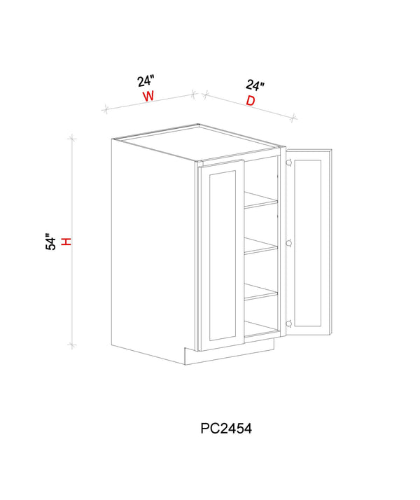 Pantry Cabinet - 24"W x 54"H x 24"D - 2D