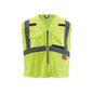 Non-Breakaway Mesh Safety Vest, L/XL, Hi-Viz Yellow, 600D Woven, Hook and Loop/Zipper Closure, 9 Pockets, ANSI Class Class 2, ANSI 107-15 Type R