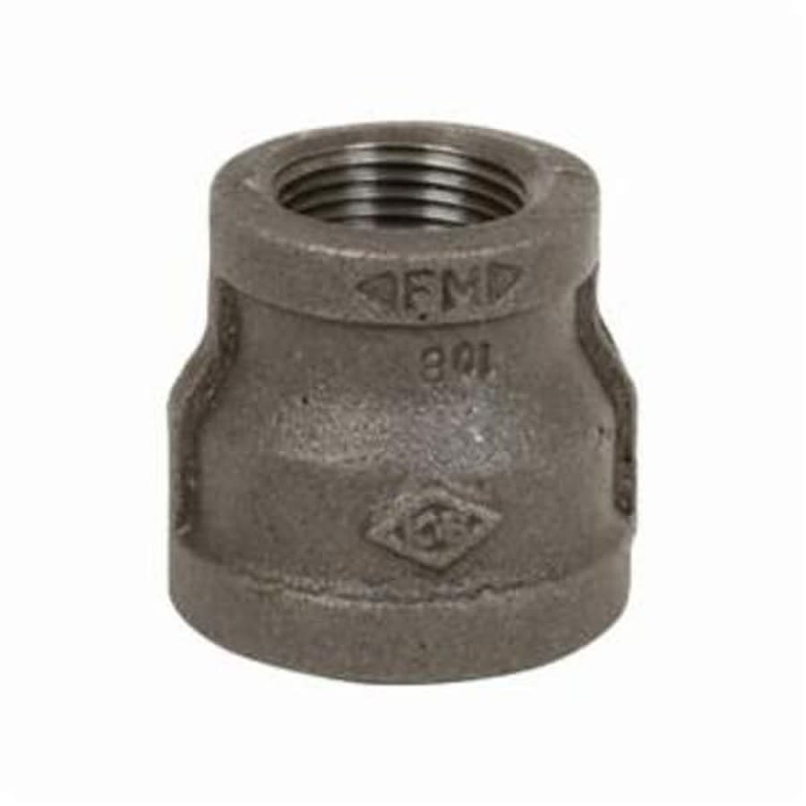 Reducer Coupling, 1-1/2 x 1-1/4 in, FNPT, 150 lb, Malleable Iron, Black