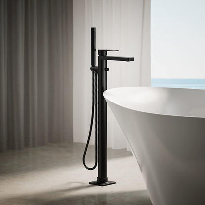 Parallel Floor Mounted Tub Filler - Includes Hand Shower