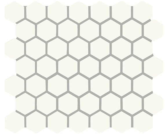 Color Story Mosaics Matte Designer White Hexagon 1.5X1.5 Matte