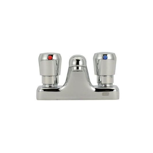 AquaSpec® Metering Lavatory Faucet, ADA, 2 Handle, 2-Hole, 2.2 gpm, Polished Chrome