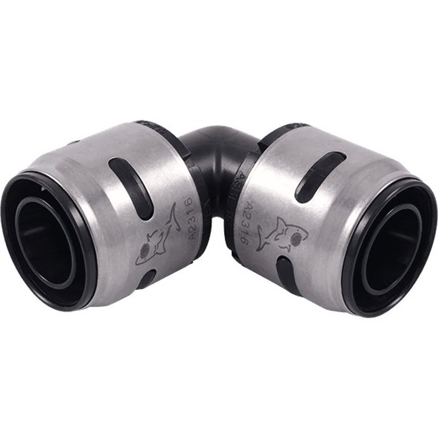 90 deg Elbow, 1 in, Push, Plastic