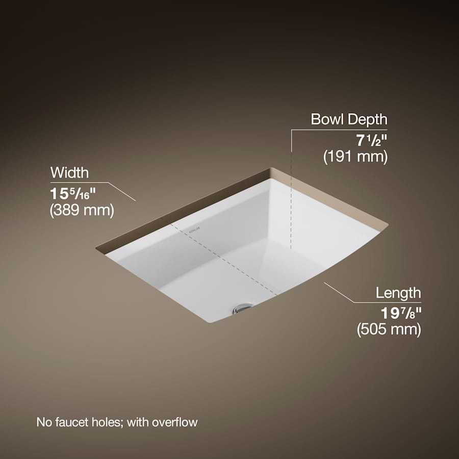 Archer 19-7/8" Undermount Bathroom Sink with Overflow