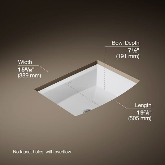 Archer 19-7/8" Undermount Bathroom Sink with Overflow
