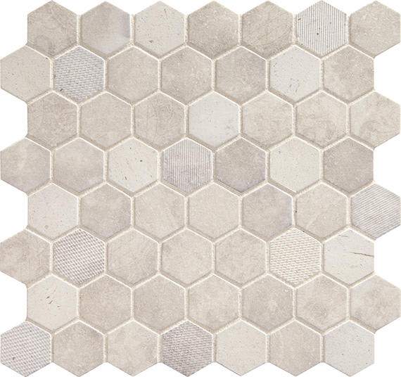Vintage Hex Wisdom White Hexagon 1.5X1.5 Matte