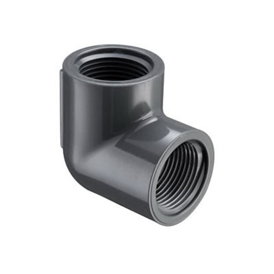 90 deg Elbow, 3/4 in, FNPT, SCH 80/XH, PVC
