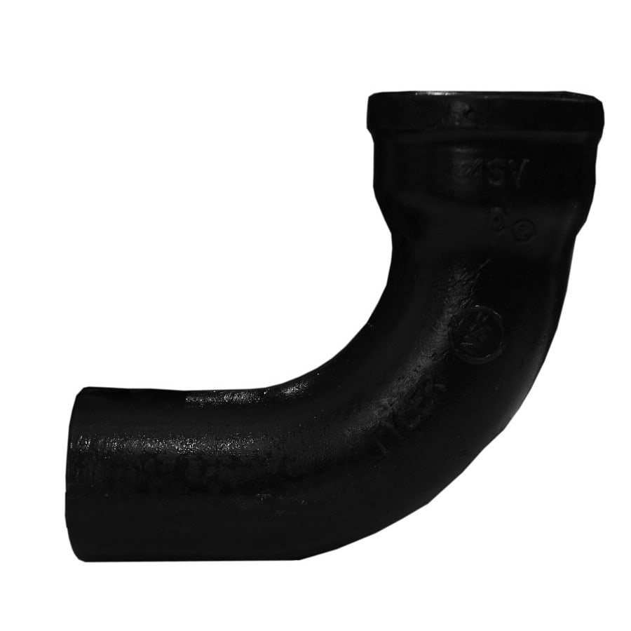 Service Weight Short Sweep 1/4 Bend, 3 in, Spigot x Hub, Cast Iron