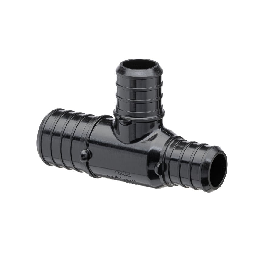 QickSert CR® Tee, 1 x 3/4 x 3/4 in, Crimp PEX, Poly