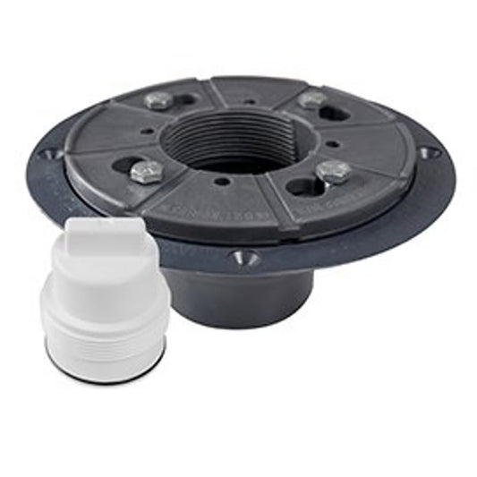 Shower Drain Base/Collar With DoubleDuty™ Test Plug, For Use With 821 Series Shower Pan, 2 in, PVC