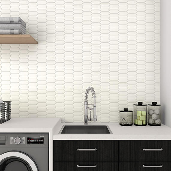 Marble Contempo White Hexagon 2X4 Honed