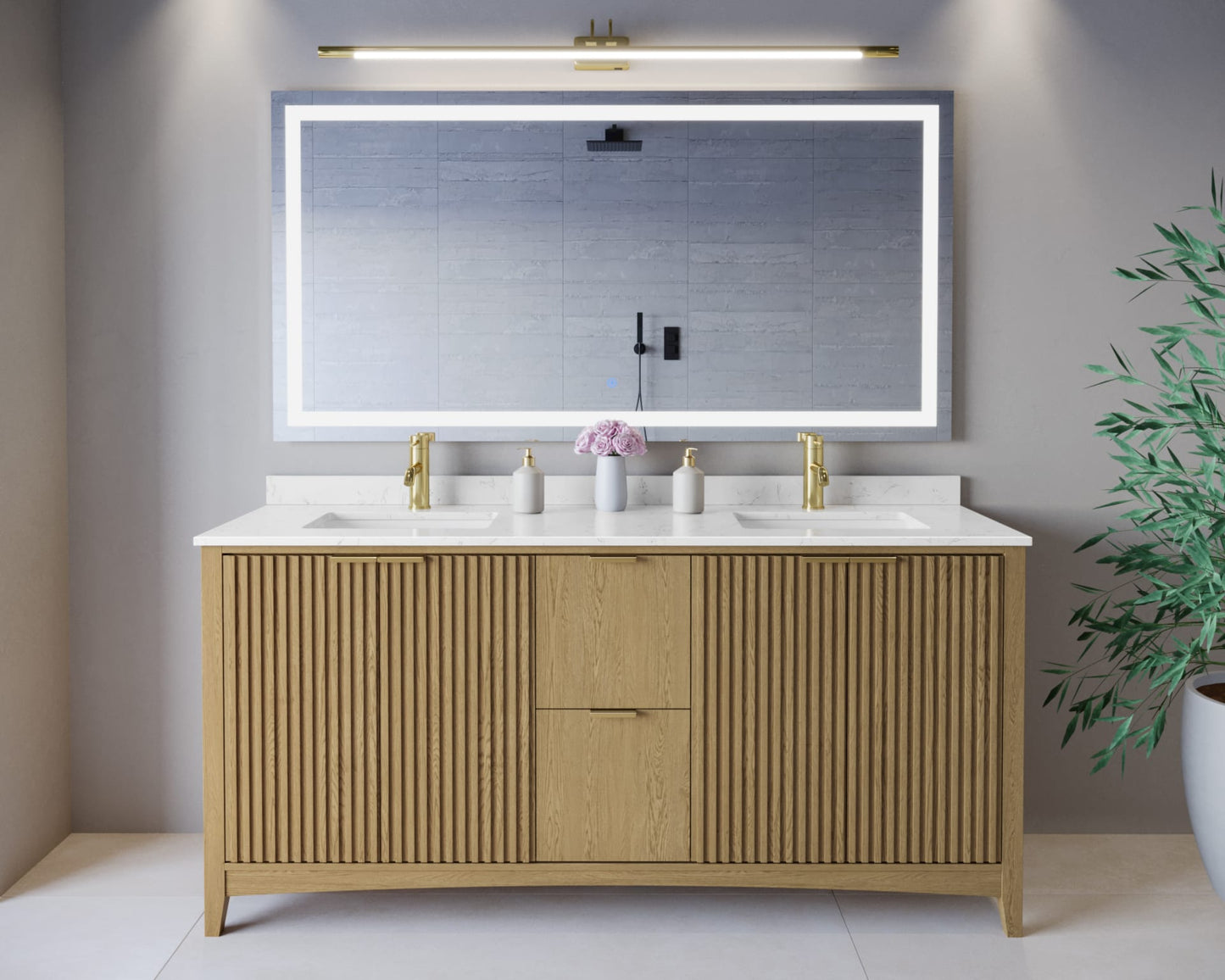 Palmilla Double Bathroom Vanity - 72W x 35H x 22D